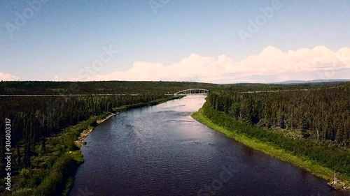 Wallpaper Mural Approaching an Alyeska Pipeline Bridge Over the Gulkana River in Alaska Torontodigital.ca