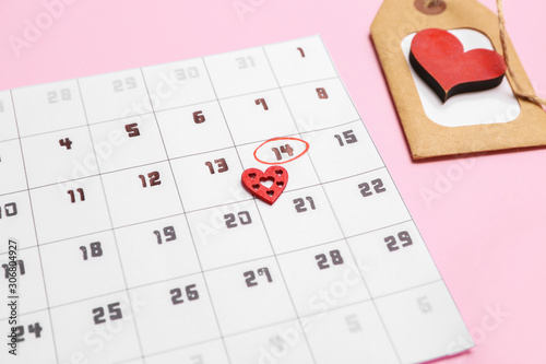 Calendar with marked date o...