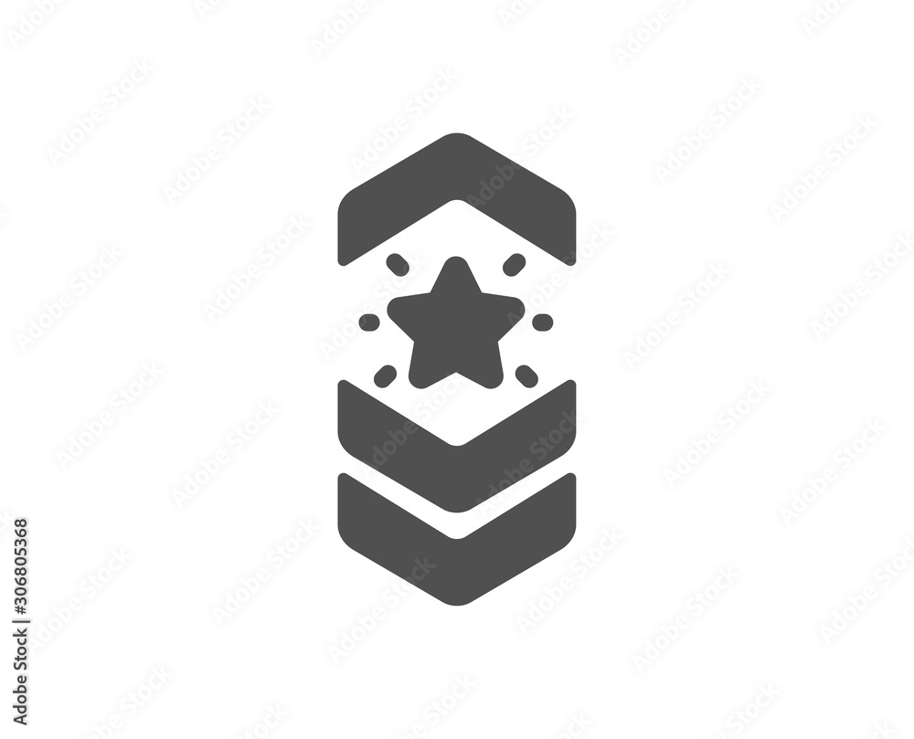 Star award sign. Shoulder strap stars icon. Best rank symbol. Classic flat style. Simple shoulder strap icon. Vector Star award sign. Shoulder strap stars icon. Best rank symbol. Classic flat style. Simple shoulder strap icon. Vector