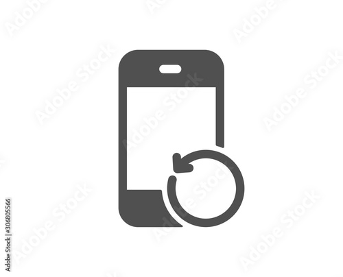 Backup data sign. Recovery phone icon. Restore smartphone information symbol. Classic flat style. Simple recovery phone icon. Vector