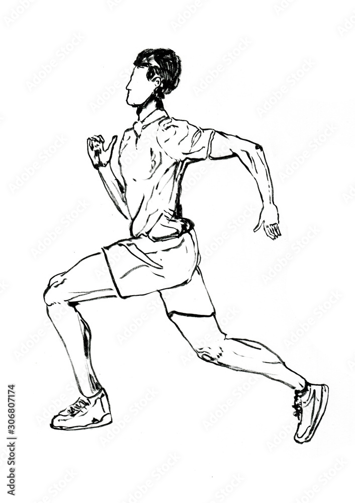 runner hand drawn illustration,art design