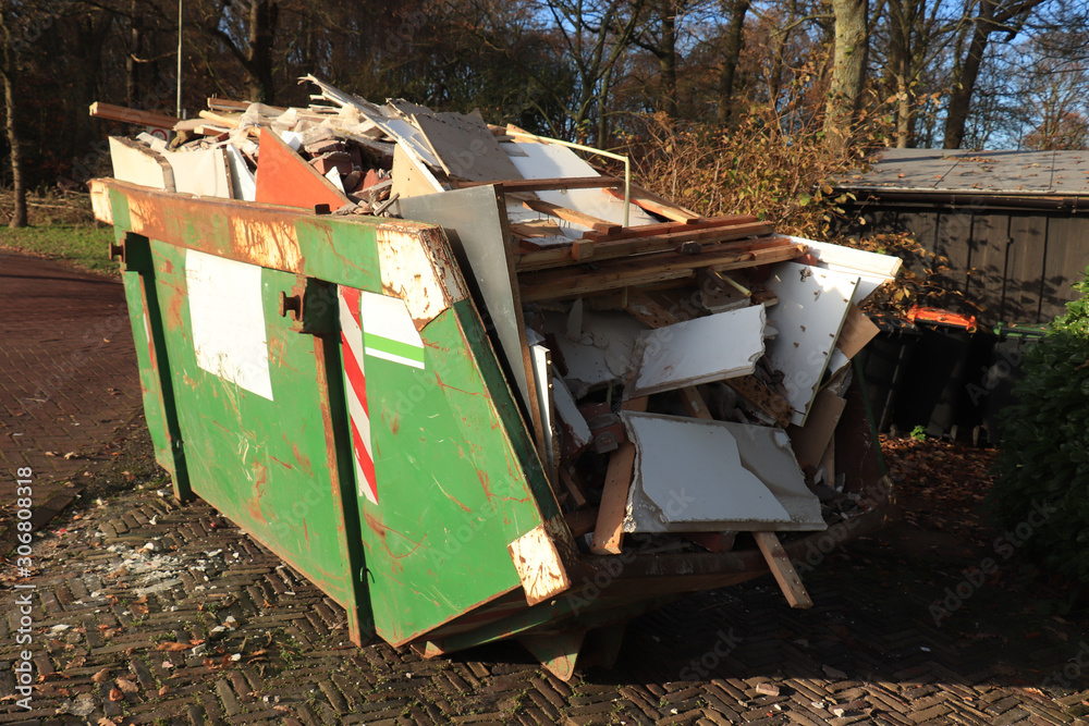 Loaded garbage dumpster Loaded garbage dumpster