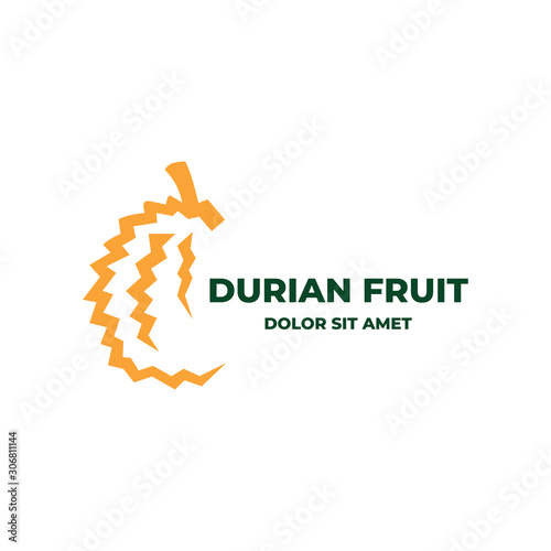 Simple Durian fruit icon logo design concept