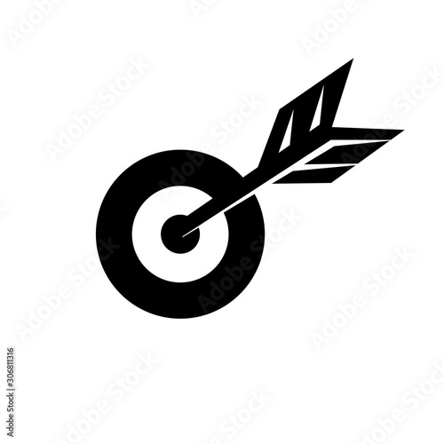 Bull eyes target with arrow icon logo design