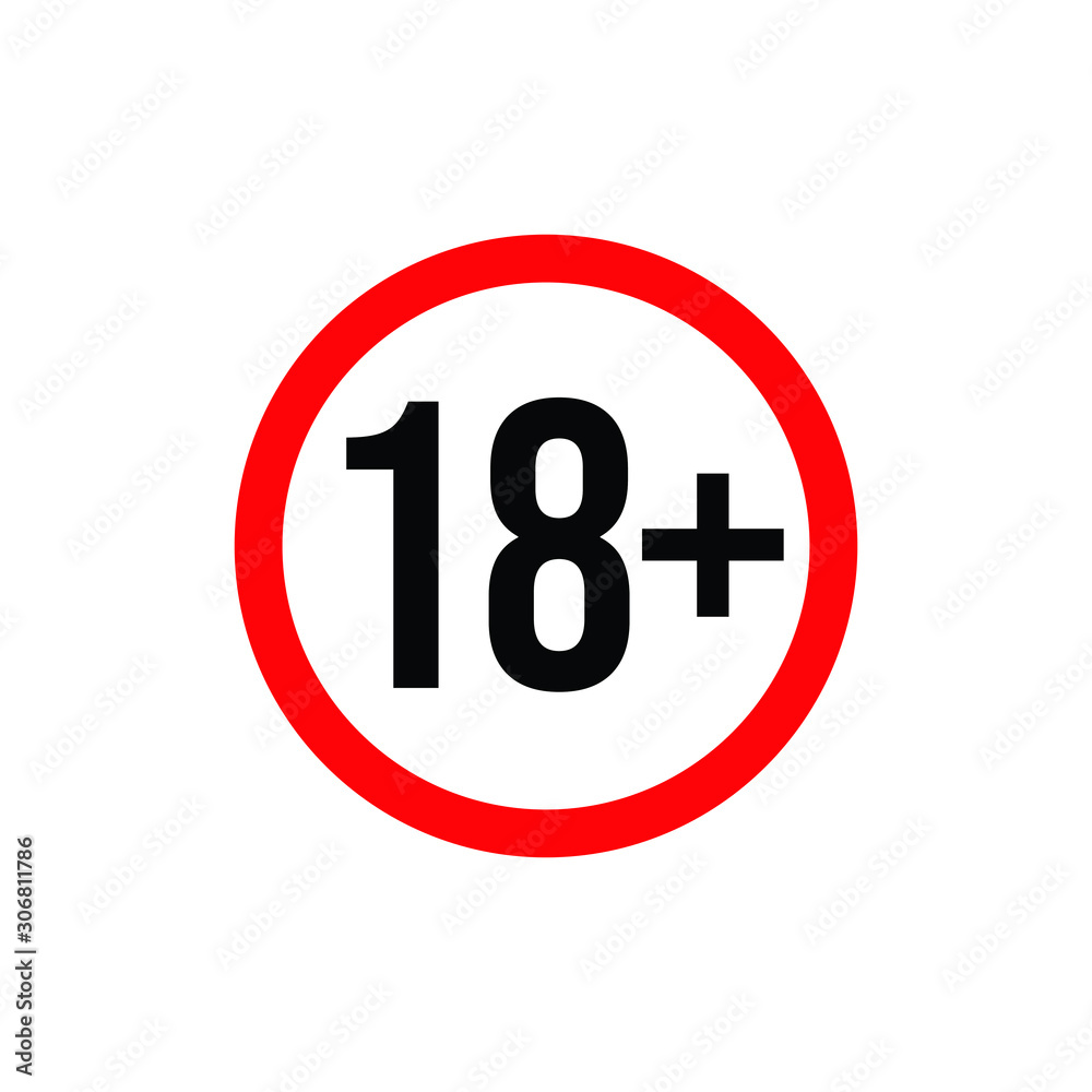 18+ age plus icon vector illustration 18+ age plus icon vector illustration