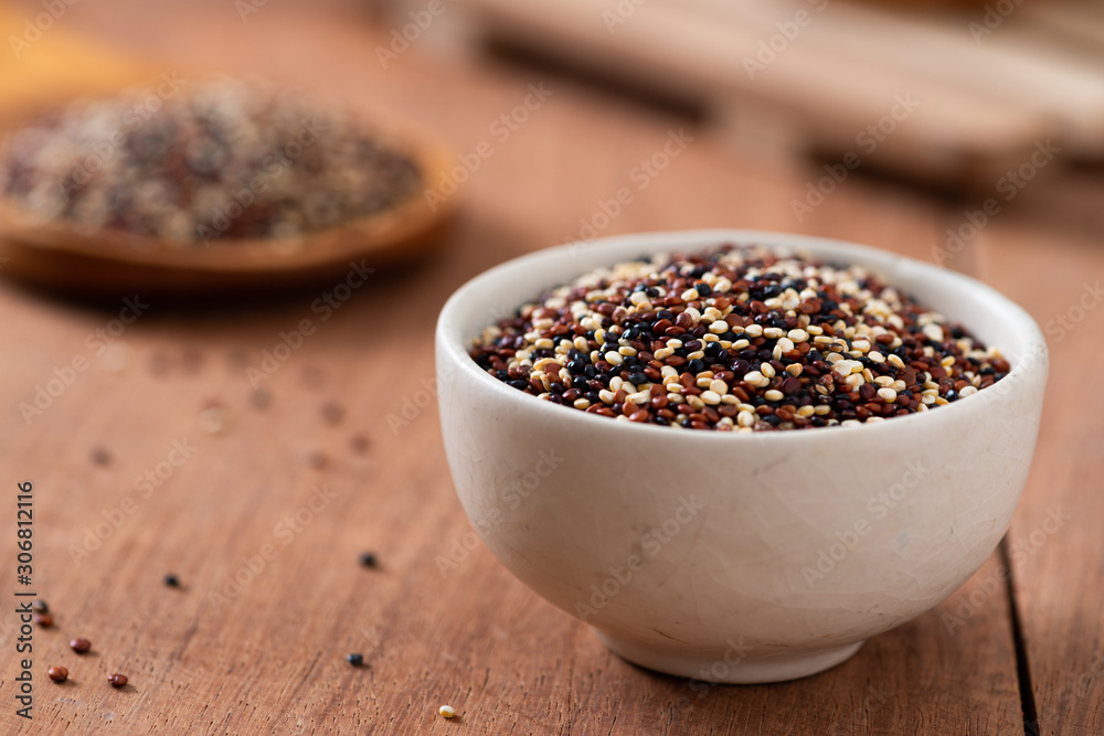 Set of quinoa Red, white and brown quinoa. Set of quinoa Red, white and brown quinoa.