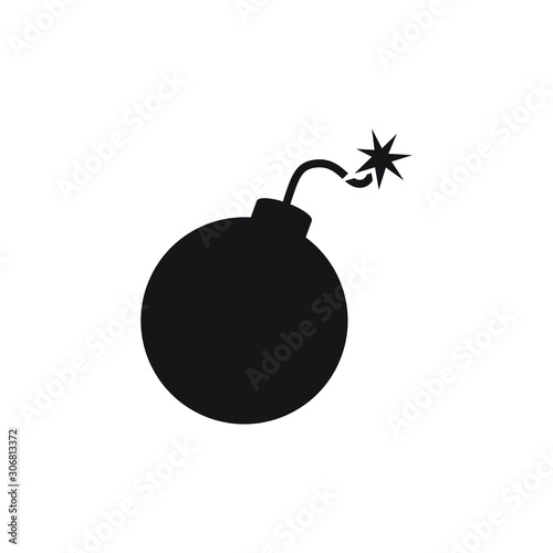 Bomb icon in flat style, vector illustration.