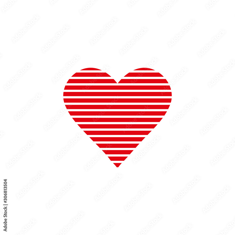 Horizontal heart icon. Heart sketch icon for web and mobile.