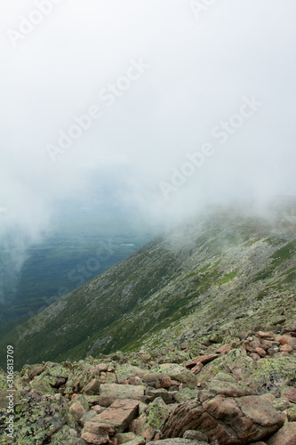 Red Rocky Path on Mountain Peak with Fog © Laura Rachfalski