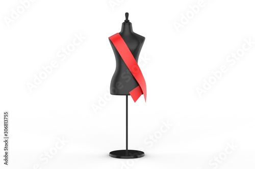 Blank sash template for event. 3d render illustration. photo