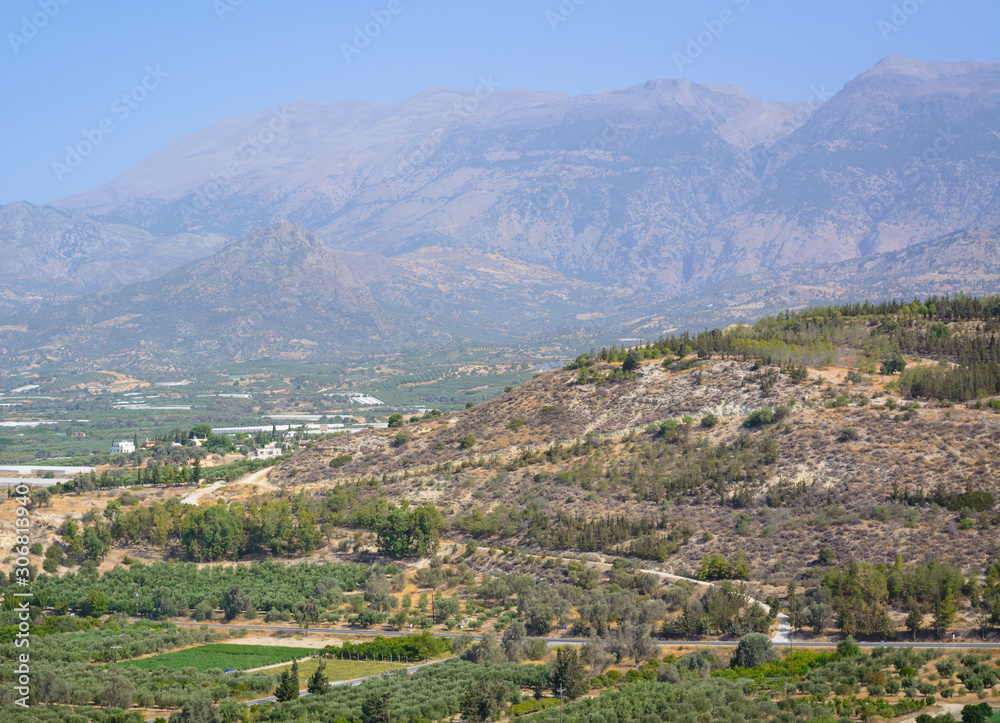 View of the landscape in Crete in the central part
