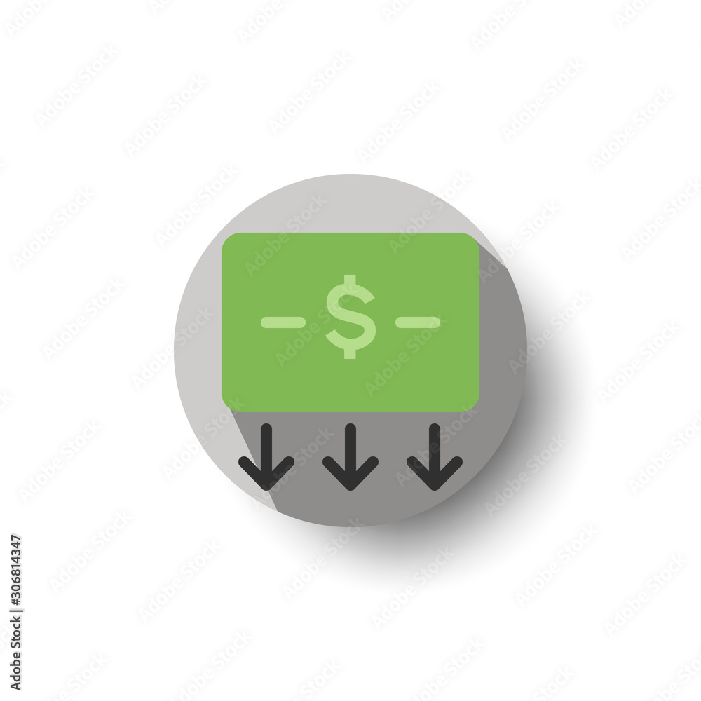 money withdrawal flat long shadow icon style money withdrawal flat long shadow icon style