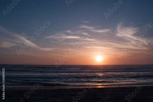 Sunset off the coast of Fort Bragg Northern California