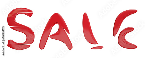 sale bold letters red isola...
