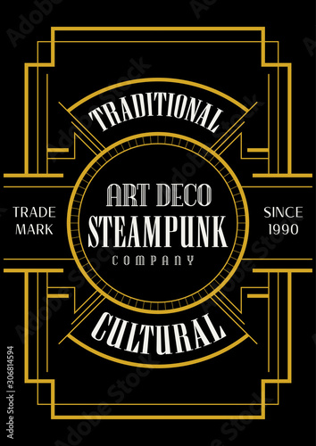 Art Deco Flyer Design Elegant Geometric for Exclusive Theme