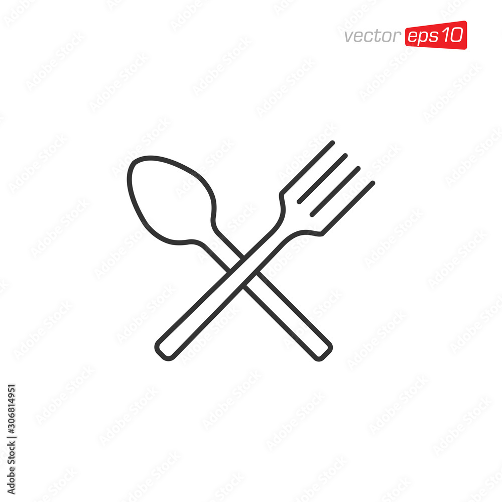 Cutlery Icon Design Vector Template Cutlery Icon Design Vector Template