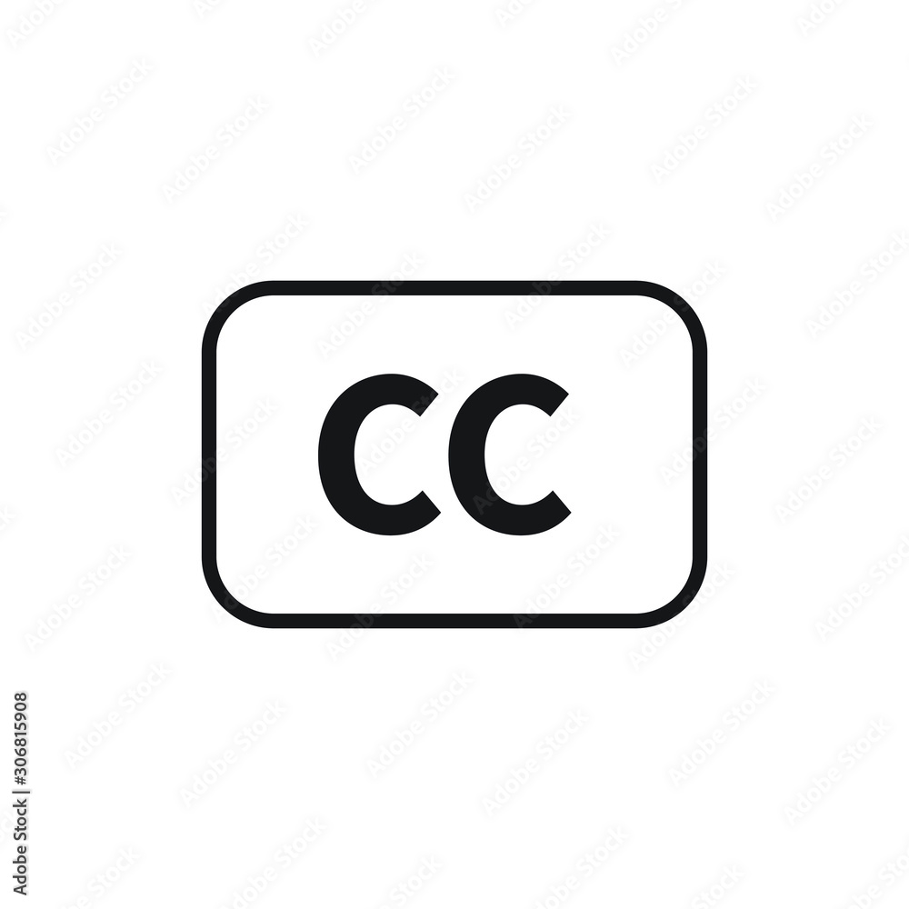 Closed captioning icon vector illustration. Closed captioning icon vector illustration.