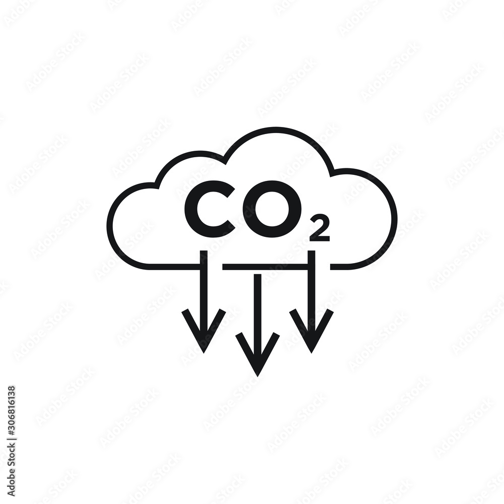 CO2 carbon emissions reduction icon design. vector illustration CO2 carbon emissions reduction icon design. vector illustration