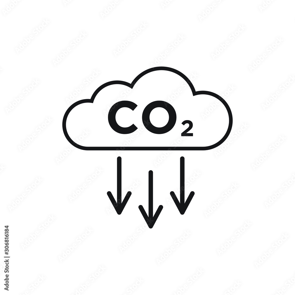 CO2 carbon emissions reduction icon design. vector illustration CO2 carbon emissions reduction icon design. vector illustration
