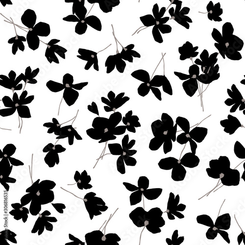 印象的で抽象的なシームレス花柄,