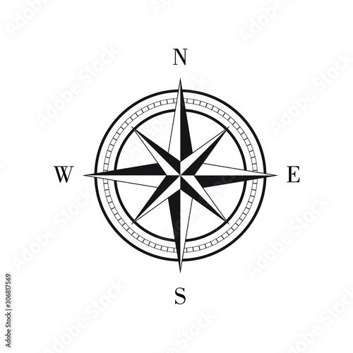 Compass sign icon symbol. vector illustration