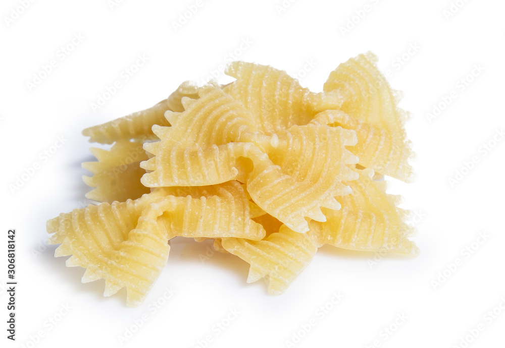 raw pasta isolated on white background raw pasta isolated on white background