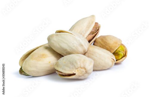 Pistachio nuts. Isolated on a white background