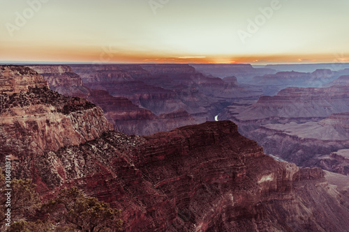 Sunset over the Grand Canyon National Park from Hopi Point