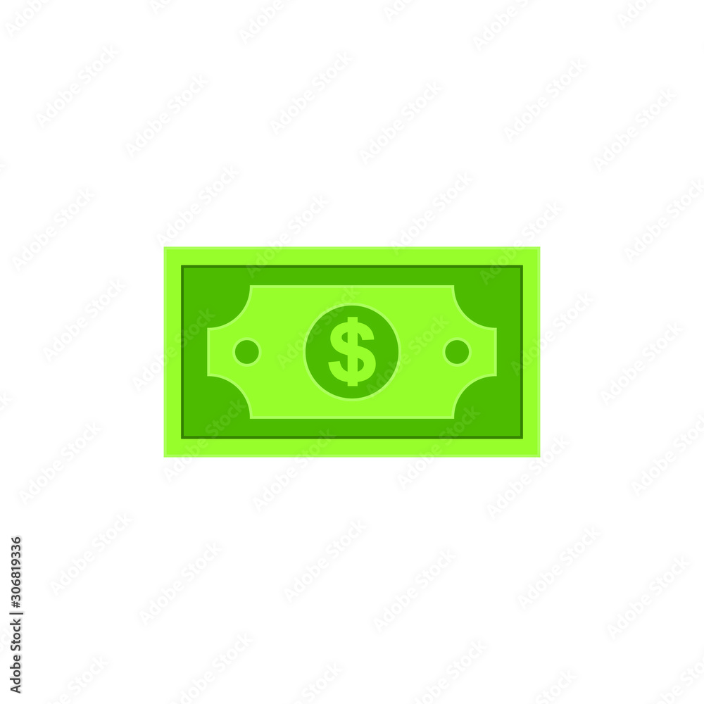 Dollar bill flat icon design, vector illustration Dollar bill flat icon design, vector illustration
