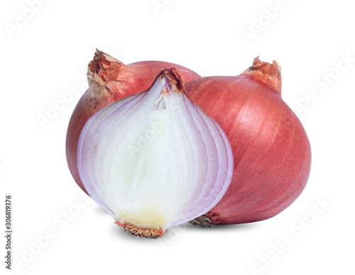 Red  onion isolated on white background
