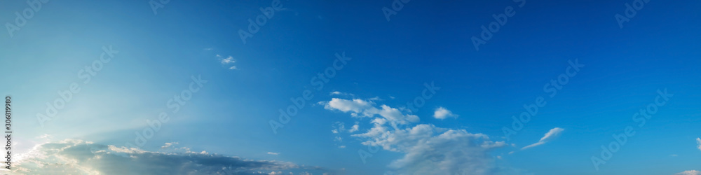 Panorama sky with cloud on a sunny day. Beautiful cirrus cloud. Panoramic image. Panorama sky with cloud on a sunny day. Beautiful cirrus cloud. Panoramic image.