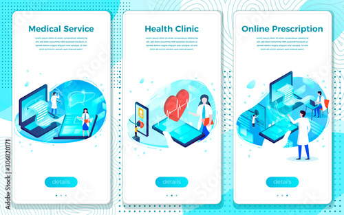 Vector set - Medical service, Online health clinic