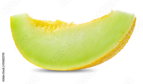 yellow melon cantaloupe  fruit isolated on white background
