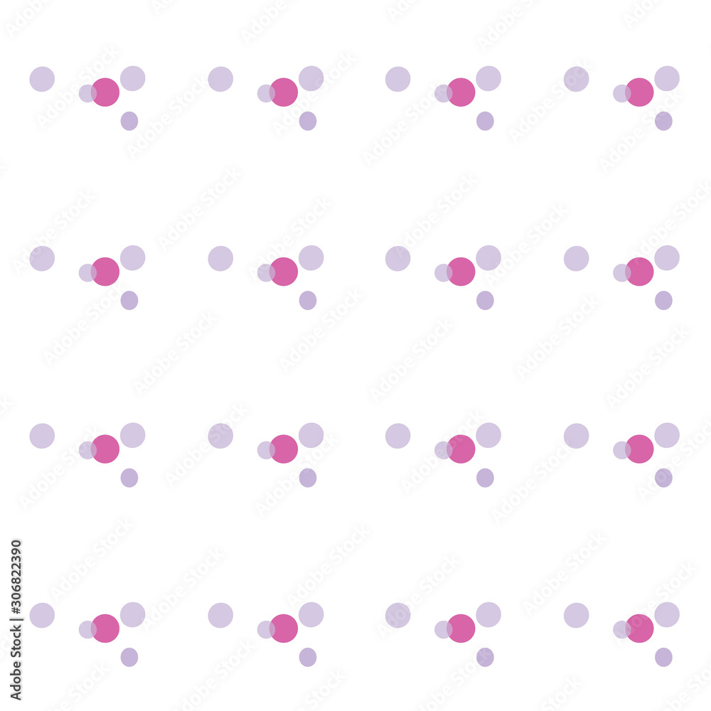 Bunches of bubbles, seamless vector repeat pattern pink and purple bubbles on white background, surface pattern design
