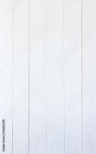 Vintage white wood background . Old wooden plank painted in white color.