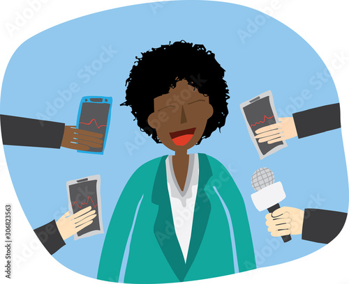 Journalists making interview with businessman or politician, Businessman at Press Conference