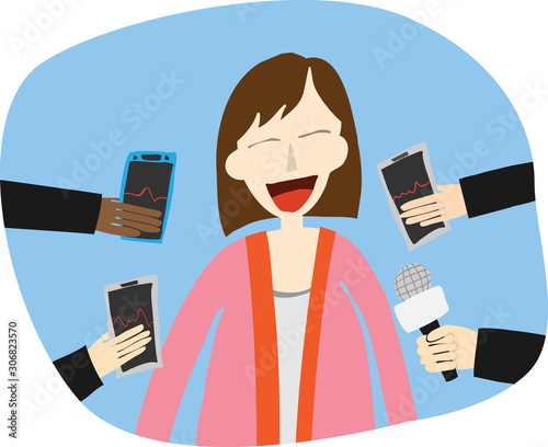 Journalists making interview with businessman or politician, Businessman at Press Conference