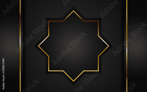 luxurious dark background with golden abstract