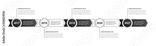 Timeline and infographic concept design, modern and elegant, with icons. Easy to customize template. EPS 10.