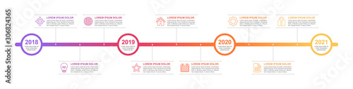 Timeline and infographic concept design, modern and elegant, with icons. Easy to customize template. EPS 10.
