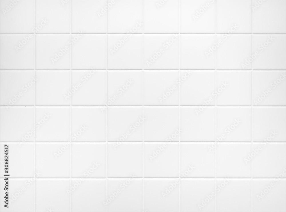 White tile wall Background Bathroom floor texture minimal decoration