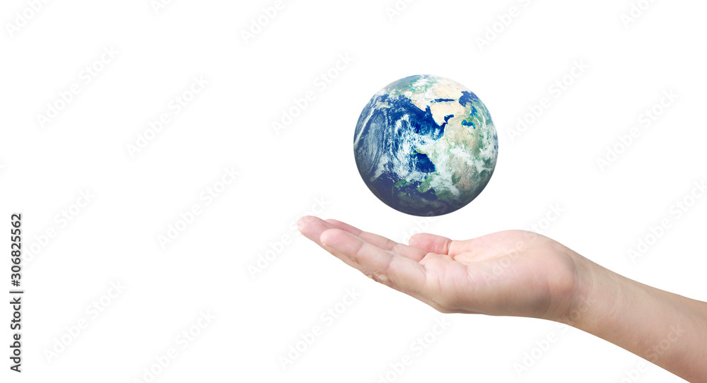 Globe ,earth in human hand, . Earth image provided by Nasa Globe ,earth in human hand, . Earth image provided by Nasa