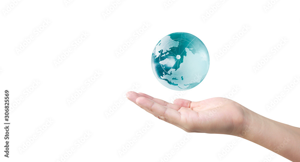 Globe ,earth in human hand, . Earth image provided by Nasa Globe ,earth in human hand, . Earth image provided by Nasa