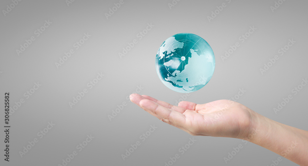 Globe ,earth in human hand, . Earth image provided by Nasa Globe ,earth in human hand, . Earth image provided by Nasa