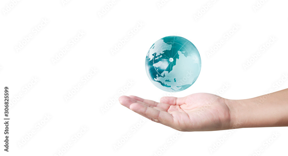Globe ,earth in human hand, . Earth image provided by Nasa Globe ,earth in human hand, . Earth image provided by Nasa