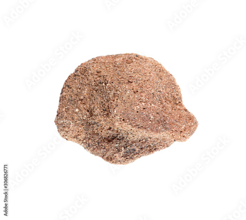 Stone isolated meteorites from outer spaceon white background.