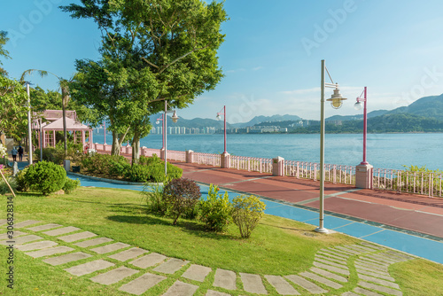 Beautiful seaside park in Hong Kong city photo