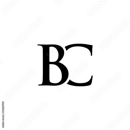 Initial bc alphabet logo design template vector
