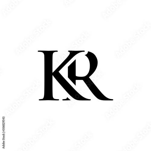 Initial kr alphabet logo design template vector photo