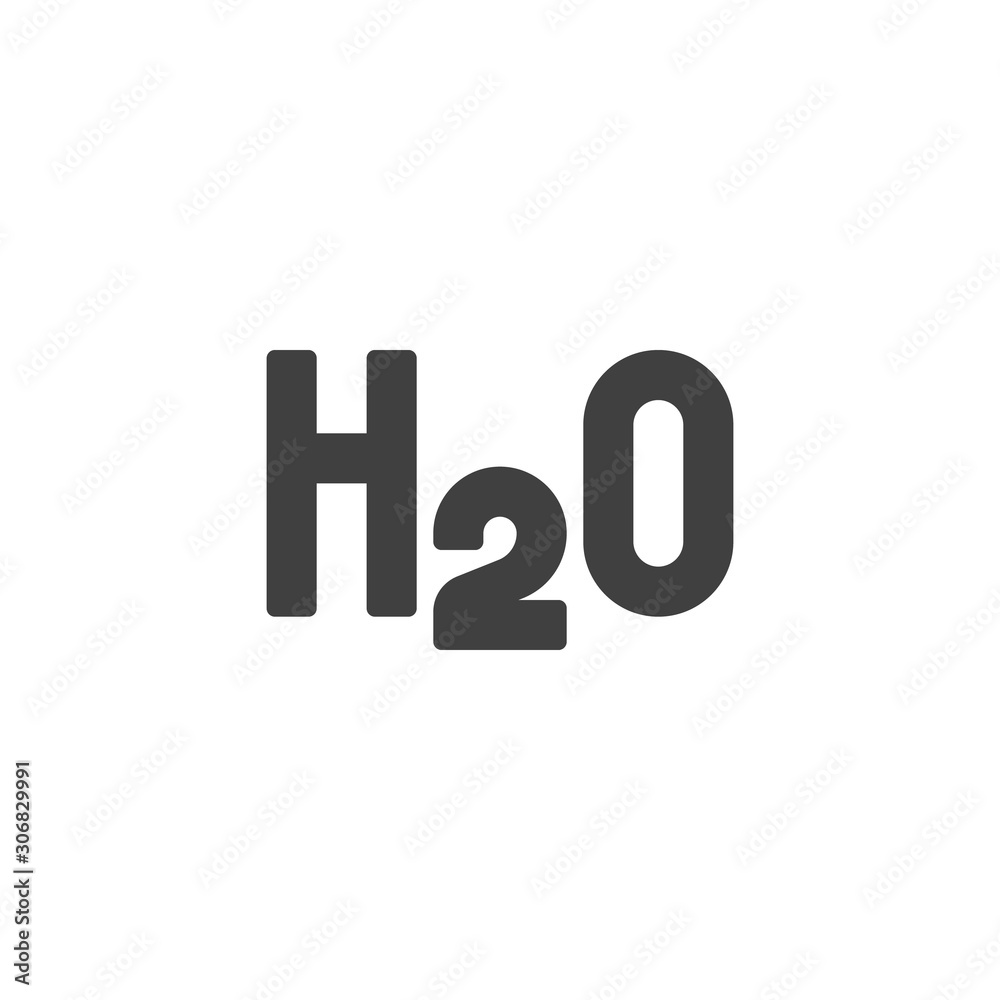 Water formula H2O vector icon. filled flat sign for mobile concept and web design. Chemical formula of water glyph icon. Symbol, logo illustration. Vector graphics Water formula H2O vector icon. filled flat sign for mobile concept and web design. Chemical formula of water glyph icon. Symbol, logo illustration. Vector graphics